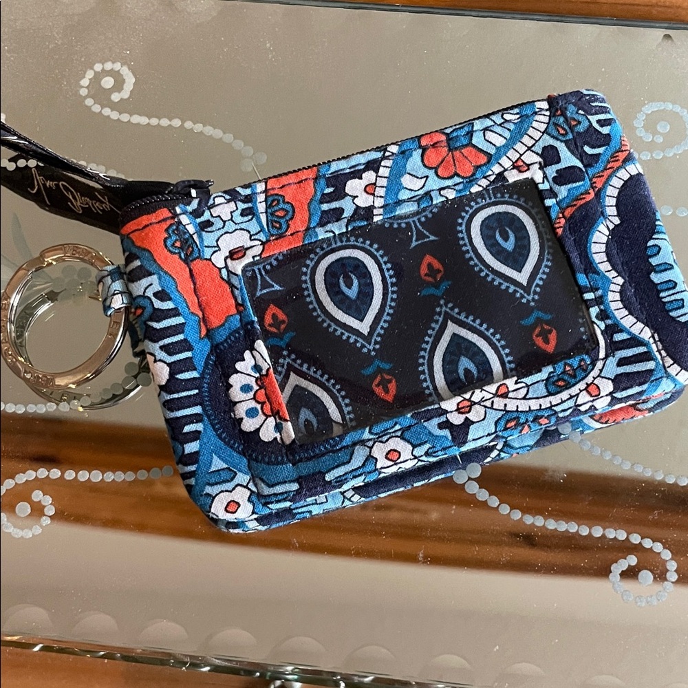Vera Bradley Floral Blue and Red key chain and small purse